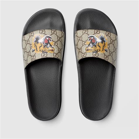 gucci tiger slide sandal|Gucci slide sandals for men.